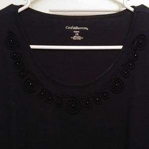 Black beaded neck blouse